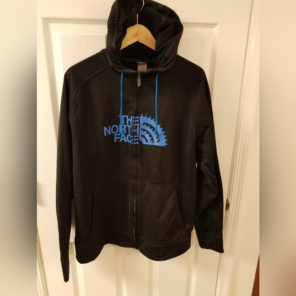 The North Face Men's Cryptic Graphic Full Zip Hoodie Sweatshirt Black Size Large